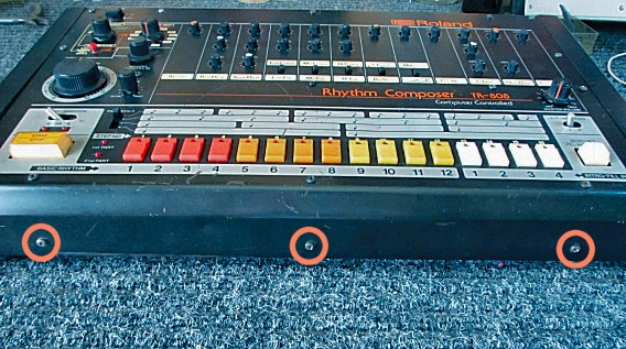 Roland TR-808 front edge screws