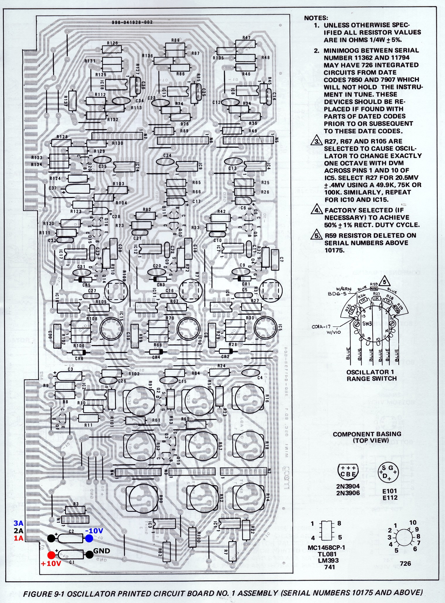 Minimoog Oscillator PCB