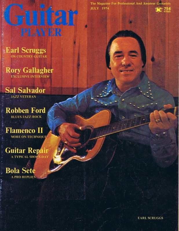 Guitar Player Magazine Cover, Jul 1974, featuring Earl Scruggs