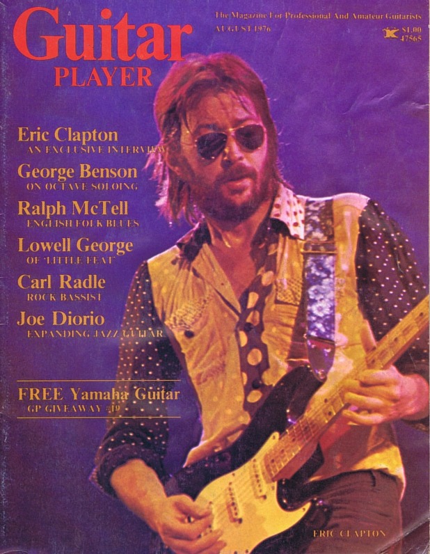 Guitar Player Magazine Cover, Aug 1976, featuring Eric Clapton