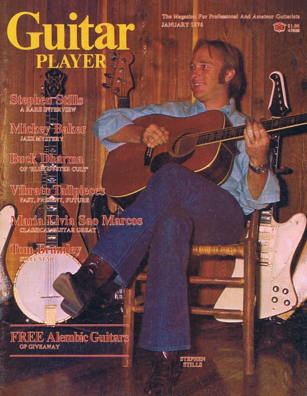 Guitar Player Magazine Cover, Jan 1976, featuring Stephen Stills