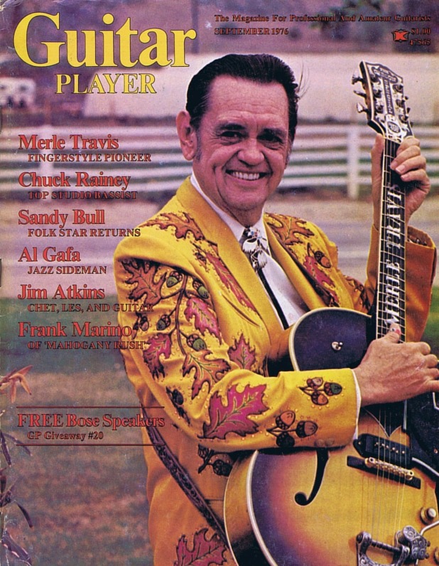 Guitar Player Magazine Cover, Sep 1976, featuring Merle Travis