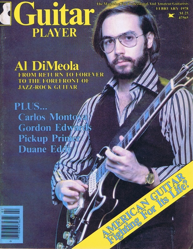 Guitar Player Magazine Cover, Feb 1978, featuring Al DiMeola