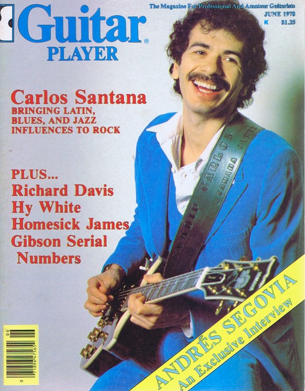 Guitar Player Magazine Cover, Jun 1978, featuring Carlos Santana