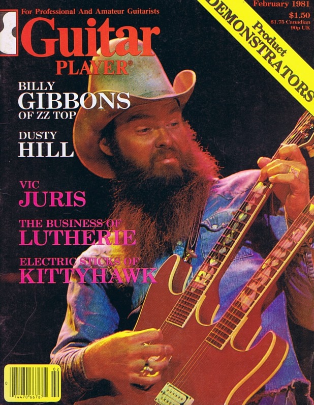 Guitar Player Magazine Cover, Feb 1981, featuring Billy Gibbons