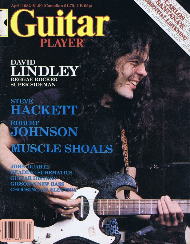 Guitar Player Magazine Cover, Apr 1982, featuring David Lindley